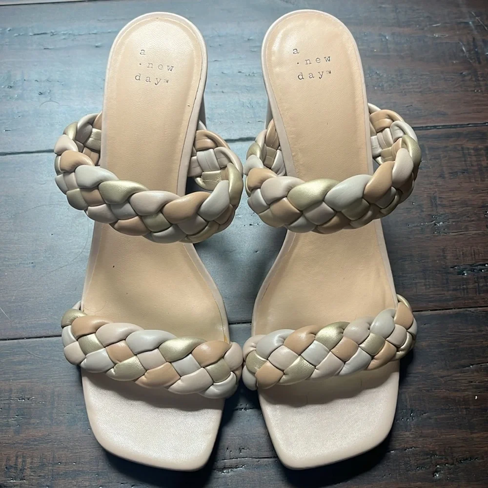 A New Day Braided Open Toe Heels - Picture 2 of 5